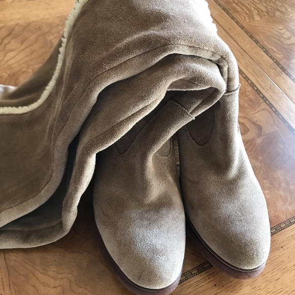 Vince Camuto suede shearling thigh high boots - Picture 3 of 3